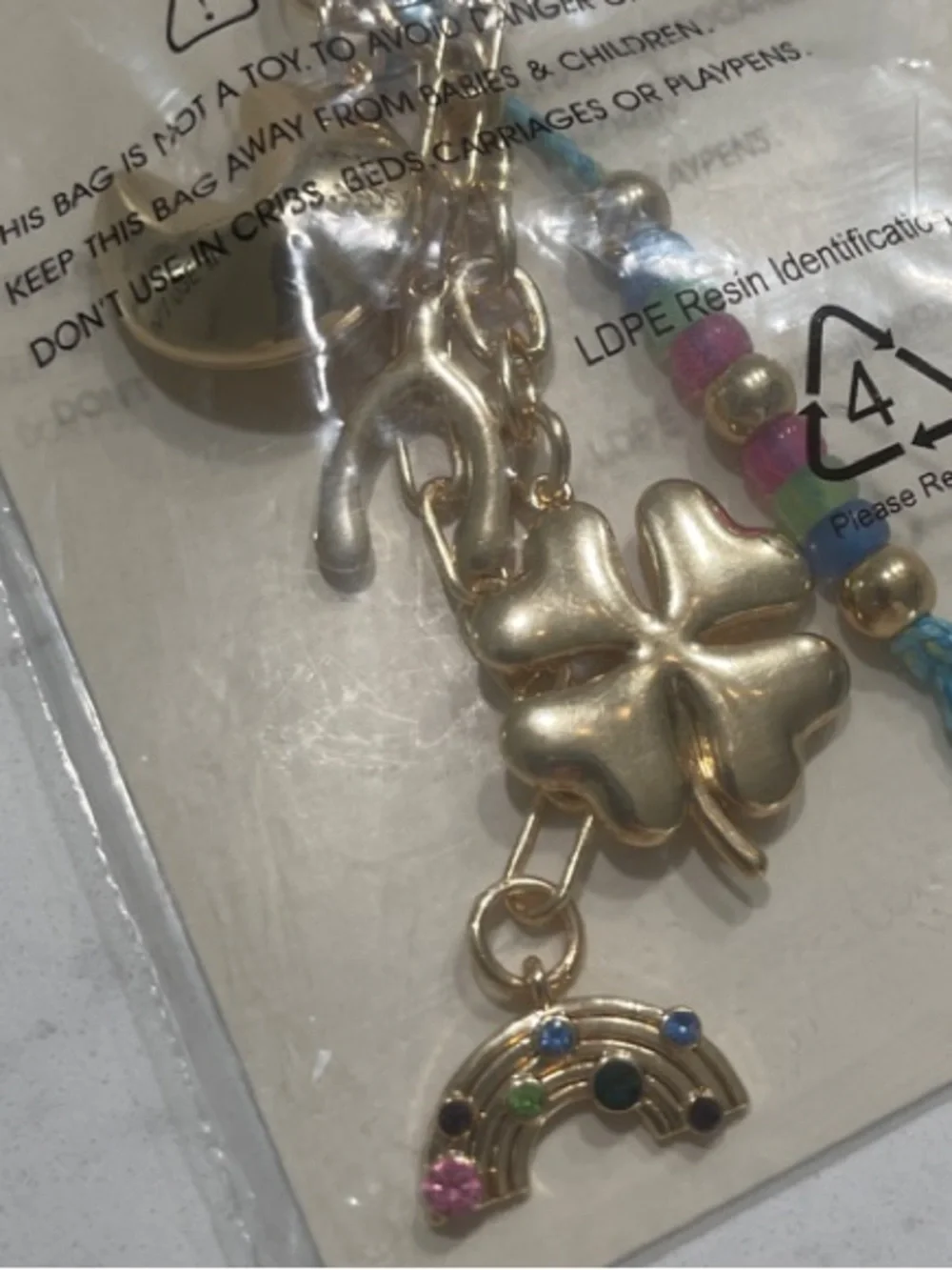 NWT Gold-Tone Wishbone Clover Bag Charm - A New Day - Picture 4 of 4